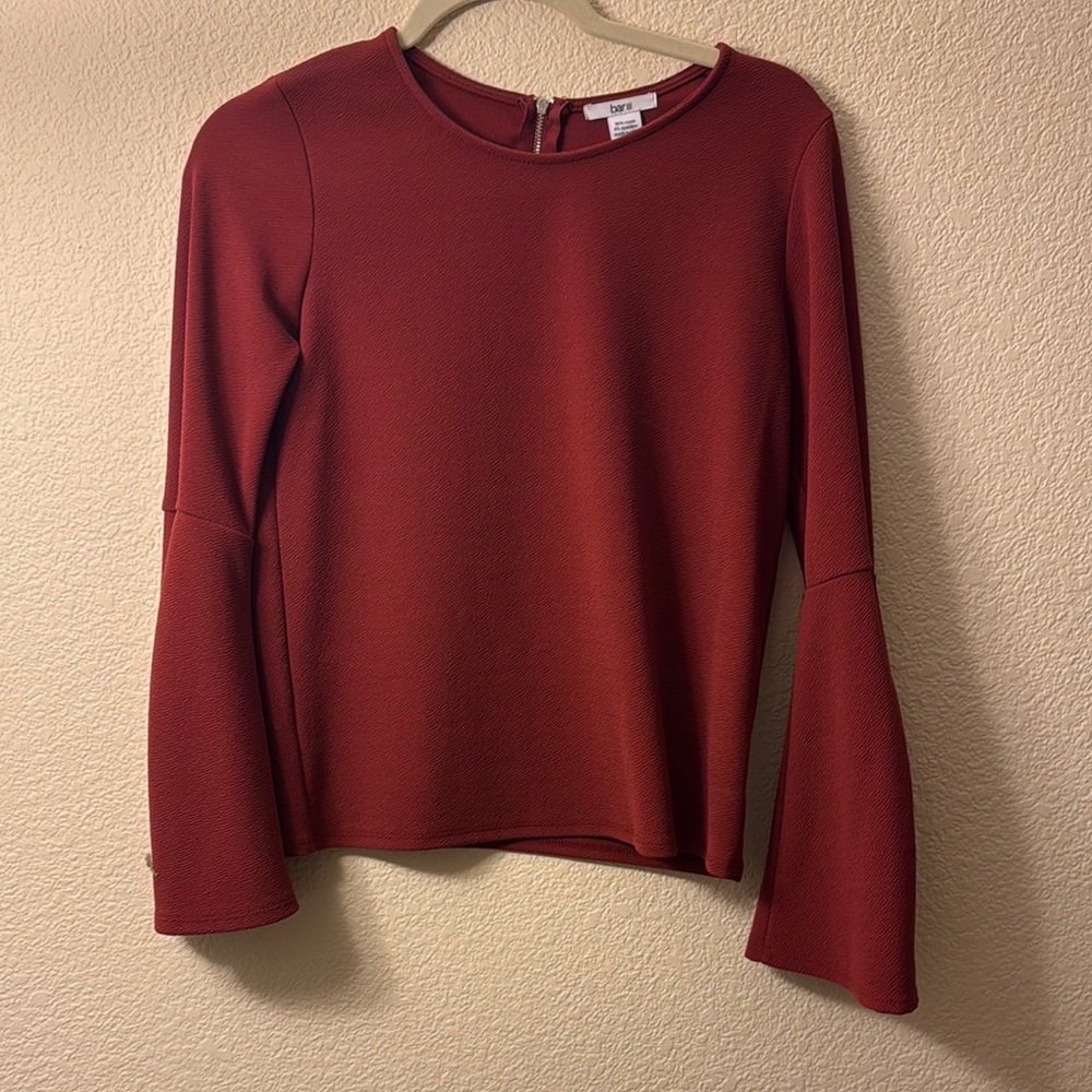 Bar III Women's Terracotta Flared Sleeve Blouse